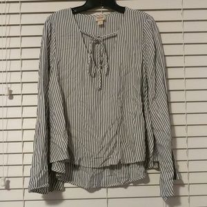 Mossimo Supply Co. Blue/White Striped Blouse